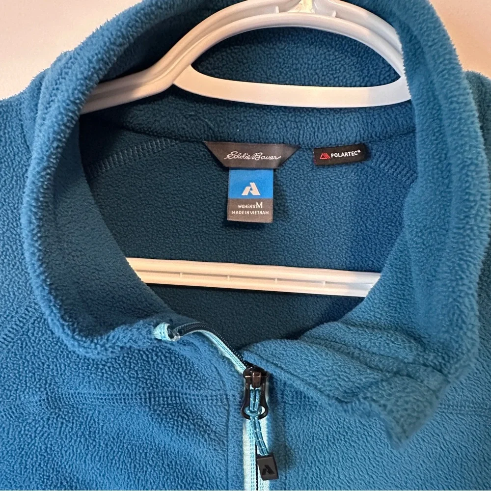 Eddie Bauer First Ascent full zip fleece jacket - teal sz Med - Picture 4 of 12